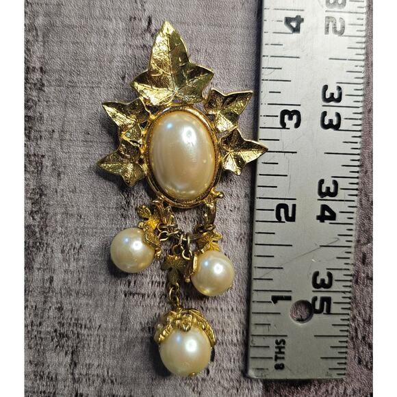 5 Piece PEARL JEWELRY Bundle Lot Vintage Necklace Brooch Bracelet Costume GIFT - Picture 7 of 10